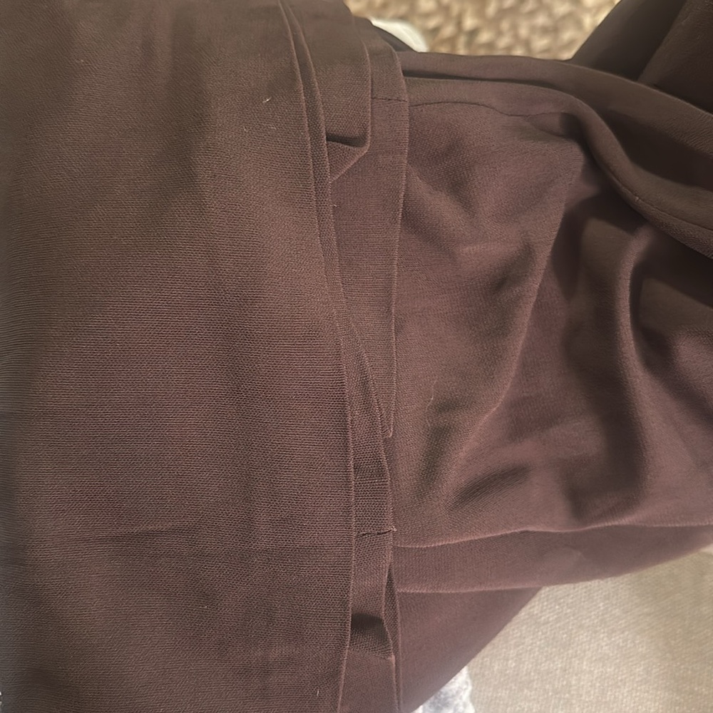 Andrea Polizzi /Rex Lester Maxi Sz 8 Vintage Plunging Back Chocolate Brown Dress - Picture 7 of 7